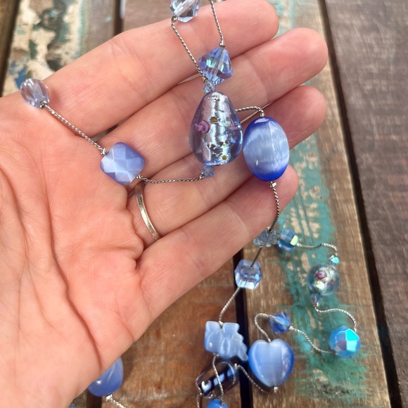Dabby Reid Periwinkle Glass & Crystal Beaded Necklace - Picture 3 of 5